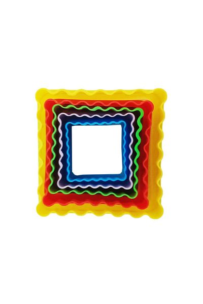 BV Set of 5 Square cookie cutters, for biscuits or donuts, 7 cm, 518COF