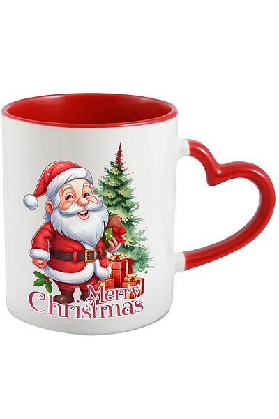 StoryGift Romania Mug with Santa Claus bringing gifts with the message "Merry Christmas", Merry Christmas, With,STG.