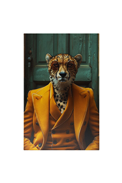 StoryGift Romania Tablou Canvas Mobster Leopard Cu Ochelari De Soare Si Vesta...