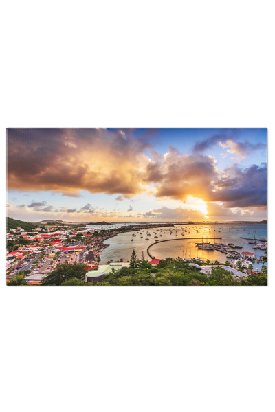 StoryGift Romania Tablou Canvas: Calatorie In Lumina Apusului - Perspectiva Urbana Si Coastala