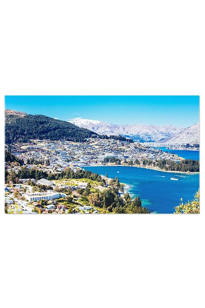 StoryGift Romania Tablou Canvas Queenstown, Noua Zeelanda, Oras, Casa, Munte, Peisaj, Otago 3678
