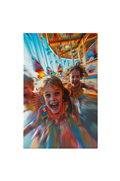 StoryGift Romania Tablou Canvas 70 X 50cm Copii Care Rad , Tipa Si Aparate De...