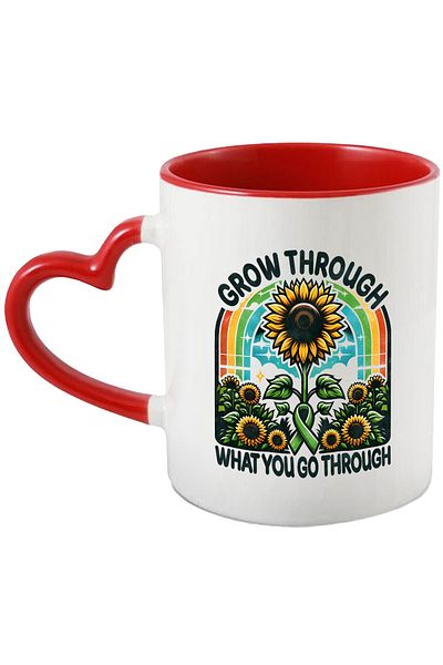 StoryGift Romania Mug with the message "Grow through what you go through", hippie style, culture, illus, With ,STG .