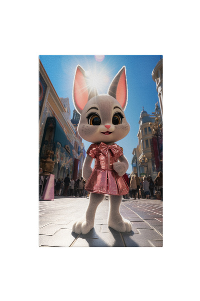 StoryGift Romania Tablou Canvas: Pretty Bunny Girl, Fetita Iepuras In Rochita...