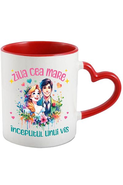 StoryGift Romania Mug The Big Day the Beginning of a Dream, Marriage, Love, Family, 330ml, Wax, With,STG.