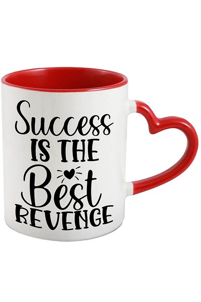 StoryGift Romania Mug with heart and motivational message "Success is the best revenge" - success, With,STG.