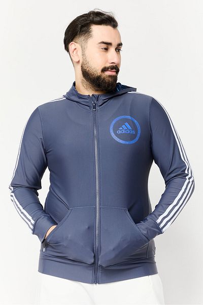adidas Men Sportswear Fit Long Sleeve Training Track Jacket, Dusty Navy