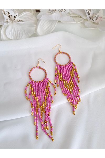 İPAR AKSESUAR SAND BEADS EMBROIDERY HANDMADE EARRING