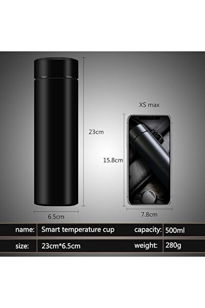 Others Smart Temperature Display Water Bottle, 500ml, LED Digital Screen, White