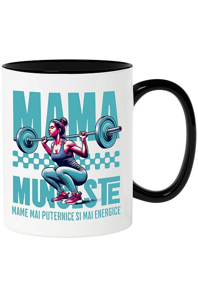StoryGift Romania Strong Woman Mug Sala Text Mom Works Stronger And More Energy, Ceram, With ,STG.