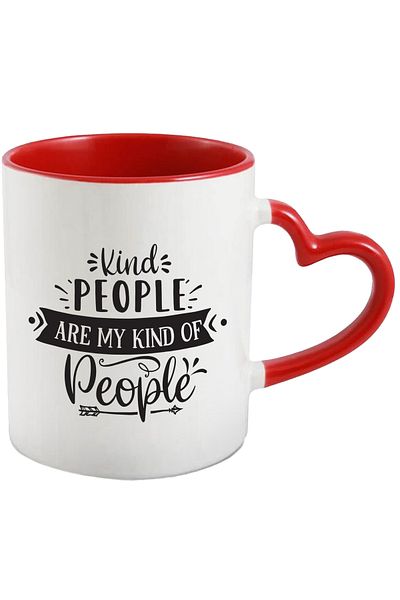 StoryGift Romania Mug for those who prefer to have good people around them with Red Heart Handle, With ,STG