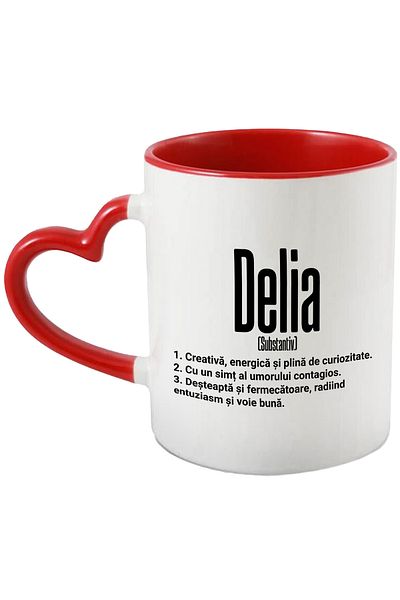 StoryGift Romania Mug With Name Delia, and Motivational Message, Creative, Smart, Curious, Fun, With, STG.