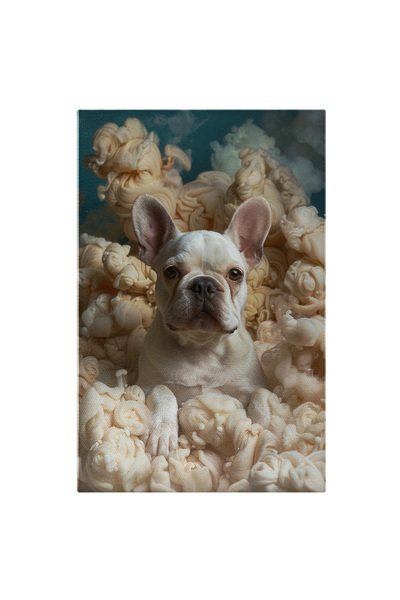 StoryGift Romania Tablou Canvas Cățelul De Lapte Pe Valuri De Vată Pufoasă Re...