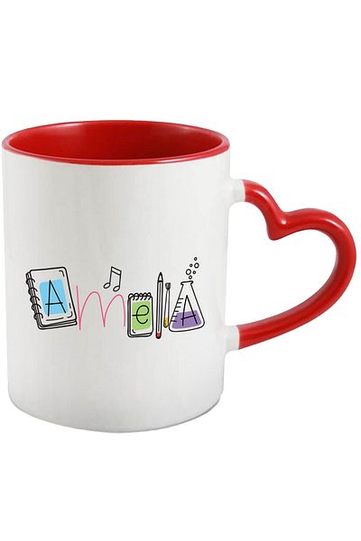 StoryGift Romania Mug With Name Amelia, School, Chemistry, Materials, Algebra, Geometry, 330ml, Ceram, With, STG.