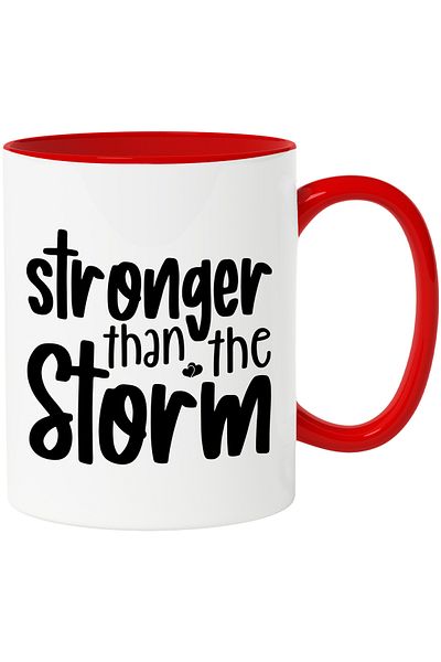 StoryGift Romania Mug with the message "Stronger than the storm" - stronger than the storm with Handle, With, STG.