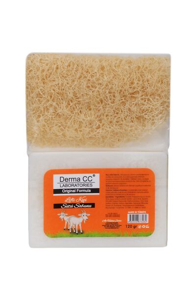 Derma CC LABORATORIES Doğal Kabak Lifli EL YAPIMI Sabun 120g X 4 - KEÇİ SÜTLÜ+EŞEK SÜTLÜ+NARLI+BALLI