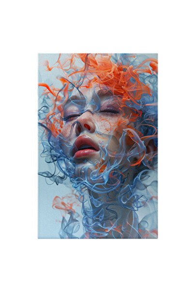 StoryGift Romania Tablou Canvas Jocul Fumului Ce Cuprinde Chipul Fetei Cu Buz...