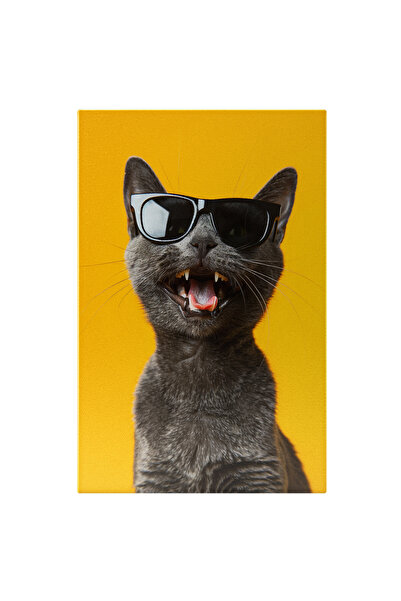 StoryGift Romania Tablou Canvas Zâmbetul Felinei Domestice Pisoiul Korat Râde...