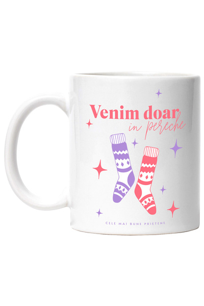 StoryGift Romania Cana Pereche De Sosete Pereche De Prietene Bff, 330ml, Cera...