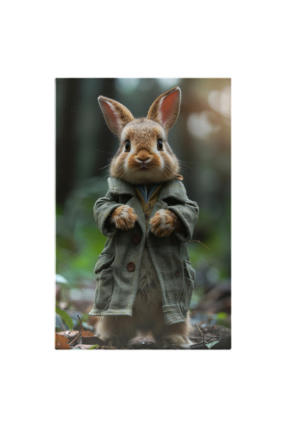 StoryGift Romania Tablou Canvas: Iepurașul Speriat În Palton Afișare Realisti...