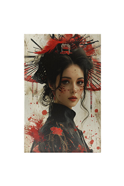 StoryGift Romania Tablou Canvas Chinezoaica Tanara Cu Semne Pe Fata Si Par Bu...