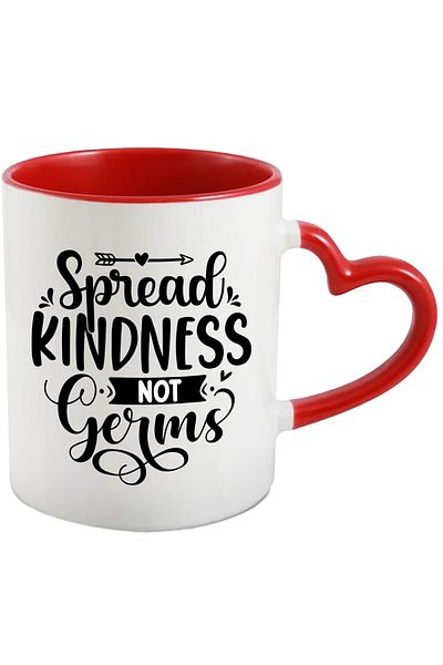 StoryGift Romania Mug with the text in English "Spread kindness, not germs" - spread kindness, n, Cu,STG.