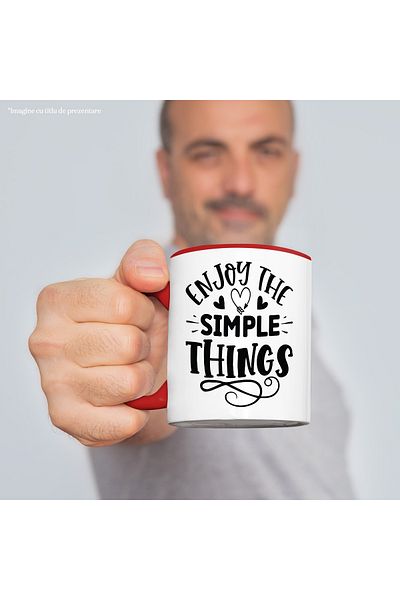 StoryGift Romania Mug with hearts and a message that encourages you to enjoy the little things with, With, STG
