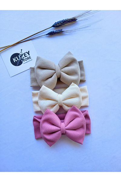 KUZEY STORE Baby Girl 0-3 Years Compatible 3-Piece Bandana Set |   Cotton and Elastic