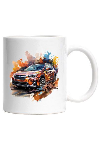 StoryGift Romania Cana Cu Masina, Brand, Subaru, Viteza, Splash Vopsea, Multicolor 330 Ml, Ceramic, Cu ,stg