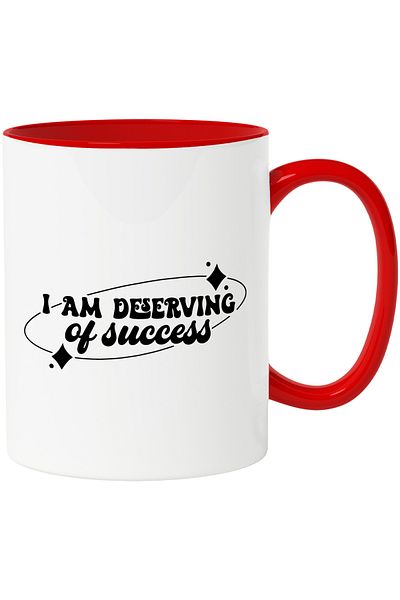 StoryGift Romania Mug for those who want to be successful - ambition with Red Handle, With Red Handle STG, S, STG.