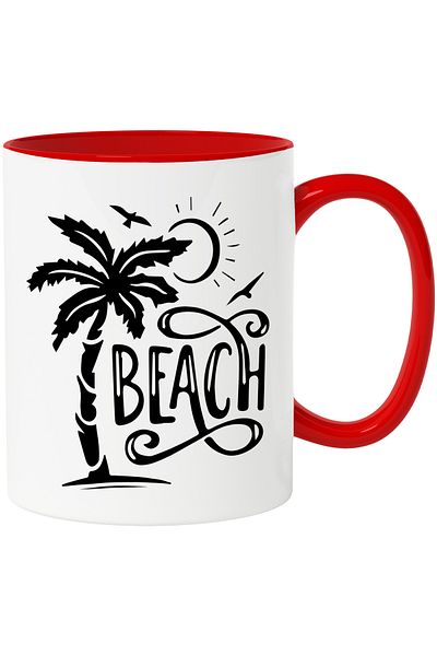 StoryGift Romania Palm tree mug for those who prefer to go to the beach - great hot vacation, With ,STG.
