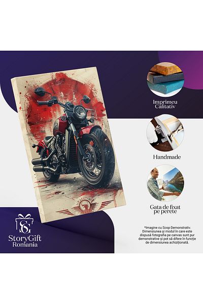 StoryGift Romania Tablou Canvas Motocicleta Drumurilor Sângeroase Perfecțiune Și Viteză Pe Două Roți , Pictura Di
