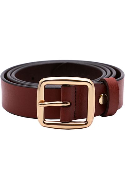 JOLAR. Women's belt, classic model, made of genuine leather, with classic buckle 108 cm JOLAR. BZ-13 Red