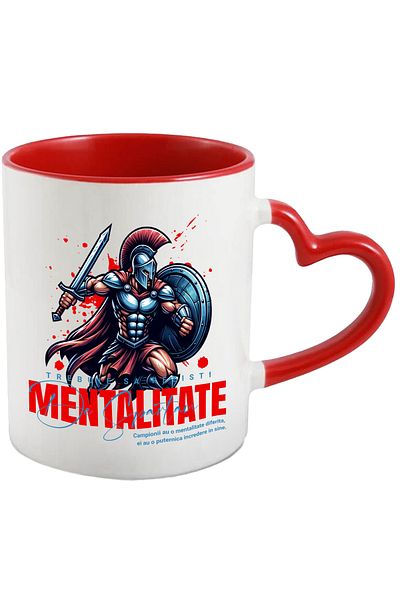 StoryGift Romania Spartan Mentality Mug - You Must Resist, 330ml, Ceramic With Heart Handle, With ,stg