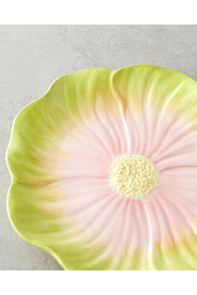 English Home Flowerella Dolomite Pasta Plate 21 cm Green-Pink