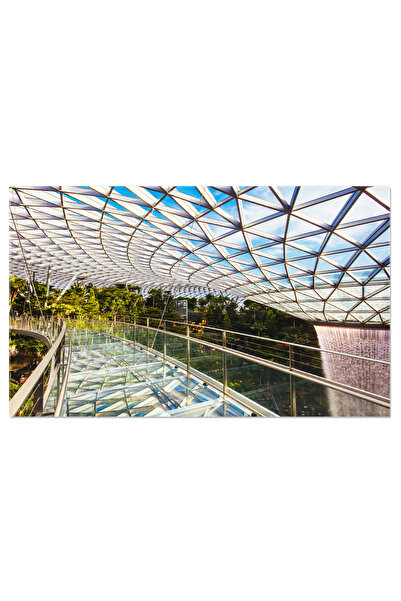 StoryGift Romania Tablou Canvas Fantana Interioara La Aeroportul Changi Din S...