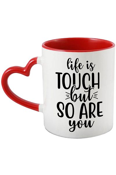 StoryGift Romania Mug with text in English with the text "Life is tough, but so are you" - life is g, Cu,STG.
