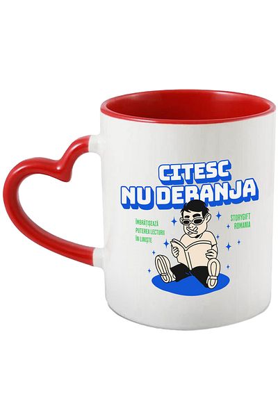 StoryGift Romania Mug man with a cup of coffee reading do not disturb lovers of reading and books, 330ml,, With,STG.