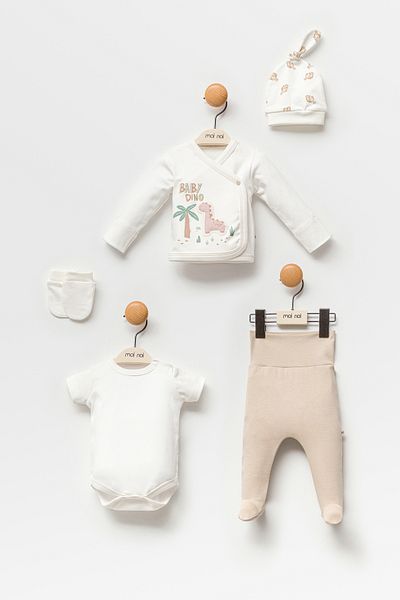 Moi Noi Newborn Hospital Release Baby Set Set of 5 Boxed 100% Organic