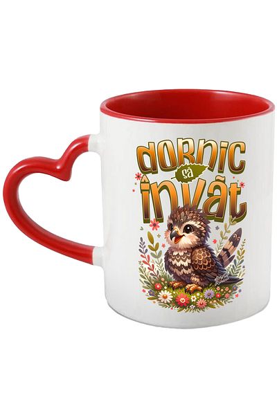 StoryGift Romania Eager to Learn Mug Owl Animal Educational Dish, 330ml, Ceramic with Handle in, With, STG.