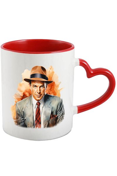 StoryGift Romania Mug With Frank Sinatra, Famous Singer, Artist, Hat, Multicolor 330 ml, Ce, Cu, STG.