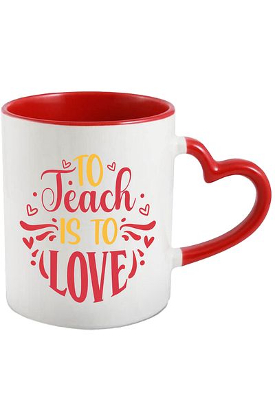 StoryGift Romania Heart mug for a loving teacher with the text "Teaching means, With, STG.
