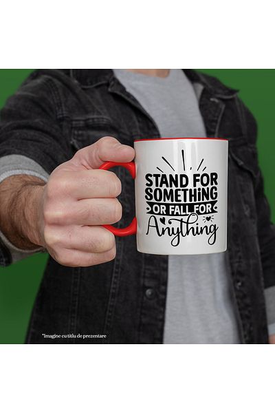 StoryGift Romania Mug with hearts and a message that encourages you to believe in something/represent something with , With ,STG.