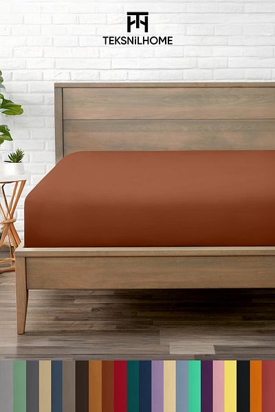 TeksNil Home 100% Microfiber Economical Combed Cotton Fitted Sheet Full Edge