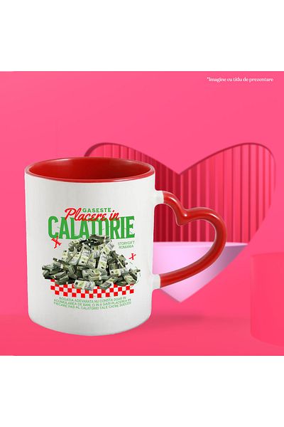 StoryGift Romania The Road to Wealth Mug - Find Pleasure in Travel - Romanian Lei Banknotes, With ,STG.
