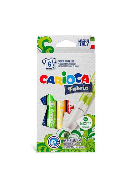 Skygo Carioca Fabric Felt Tip Crayons Maxi Pack of 6