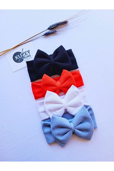KUZEY STORE Baby Girl 0-3 Years Old Compatible Bandana Set of 4 |   Cotton and Elastic
