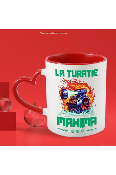 StoryGift Romania Mug at maximum speed engine in flames speed car, 330ml, Ceramic with Handle, Cu, STG.