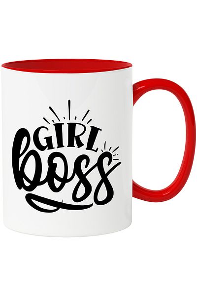 StoryGift Romania Mug with the text in English "Girl boss" - girl boss/business owner multi b, With ,STG.