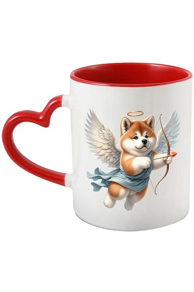 StoryGift Romania Mug with an Akita Inu puppy Cupid | illustration | archery | falling in love, With,STG.